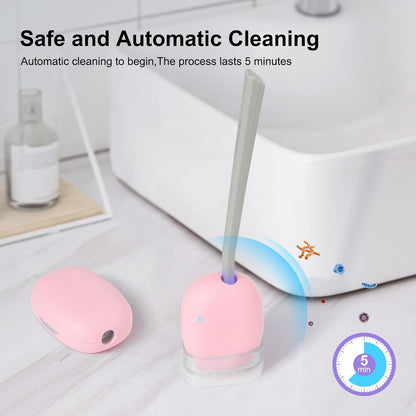 Toothbrush Holder, Toothbrush Cleaner Case, Portable USB Charging Toothbrush Cover with U V-C Light, Travel Toothbrush Holder (Pink)