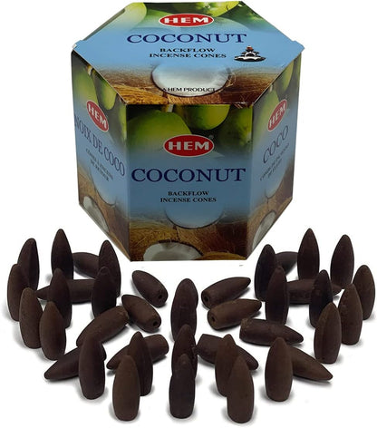 Coconut Backflow Incense Cones for Waterfall Aromatic Smoke Fountain Haze Falls