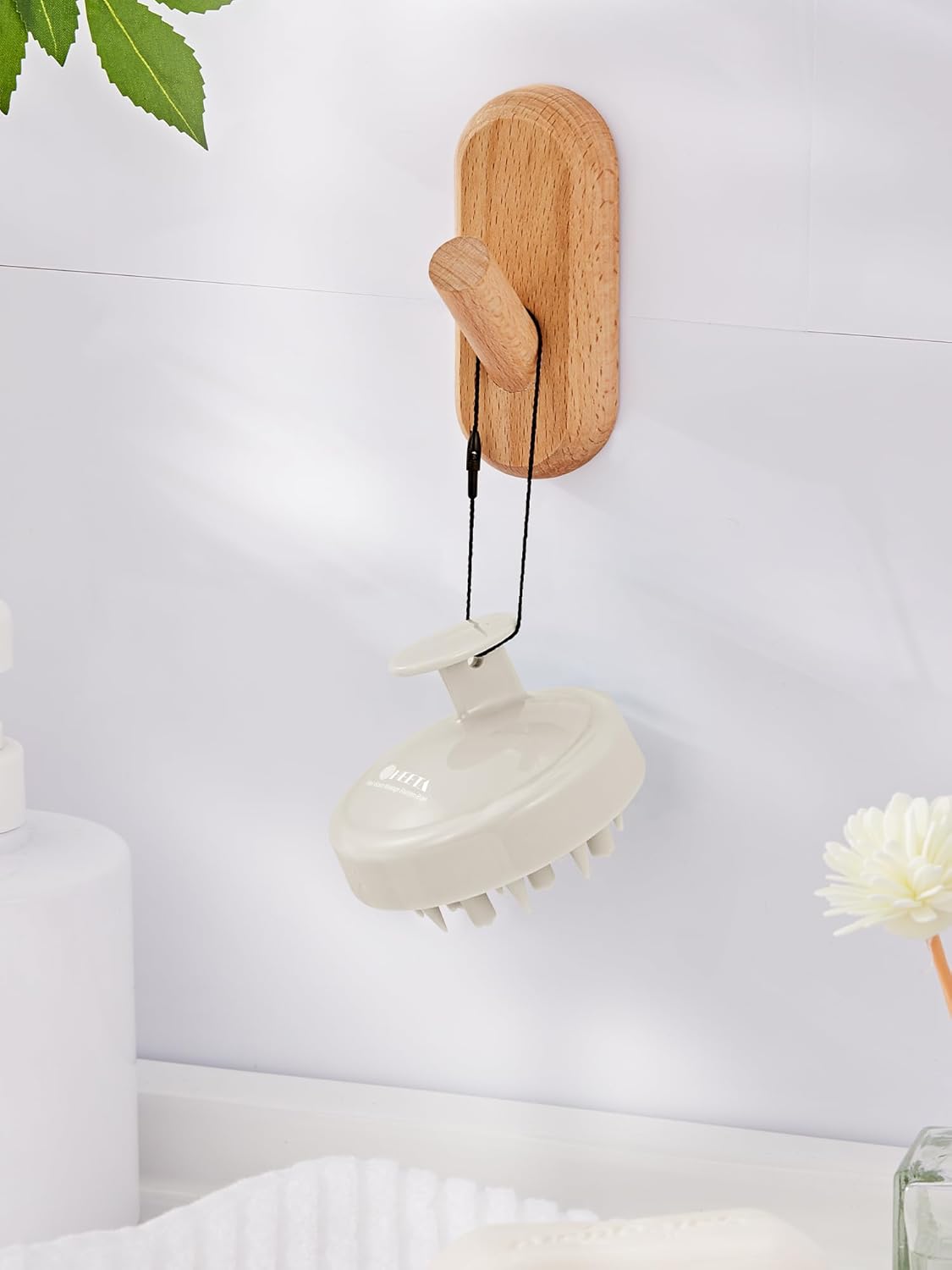 HEETA Hair Scalp Massager Brush, Updated Hair Shampoo Brush, Wet & Dry Scalp Exfoliator with Soft Silicone Bristles, Head Massager Washing Hair Care Tool for Women Men Kid, Bright Beige