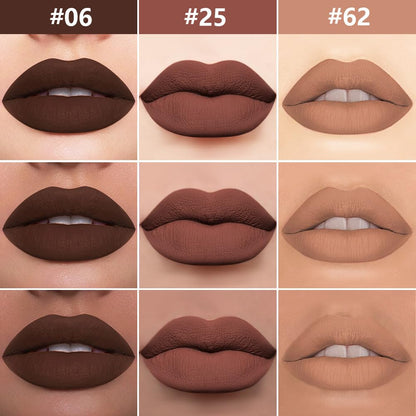 evpct 3Pcs Chocolate Nude Brown True Nude Matte Lip Liner & Liquid Lipstick Stain Makeup Set for Women, Lip Liner Stain Long Lasting Waterproof Smudge Proof, Cruelty Free Lip Makeup 24 hours originale