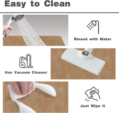 Bath Mat, Bathroom Rugs Non Slip Washable Thin Absorbent Quick Dry Bath Mat Fits Under Door Bathroom Floor Mat Perfect for Bath, Shower, or Sink 36"x60" Camel