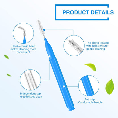 200 Pcs Interdental Brushes Braces Brush for Cleaner Disposable Dental Floss Picks Braces Flossers Dental Brush Soft Dental Tooth Flossing Head for Teeth Cleaning Tool, 5 Colors, 5 Sizes