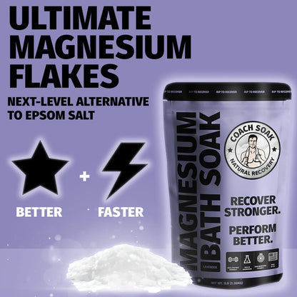 3 Pack Bundle: Coach Soak Recovery Bath Soak, Epsom Salt Bulk - Bath Salts Bulk, 3 Pack Bundle - Total of 9 Pounds (Lavender)