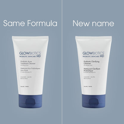 Glowbiotics Probiotic Clarifying Cleanser 5 oz – Gentle Foaming Face Wash with 2% Salicylic Acid & Niacinamide, Clears Pores & Excess Oil