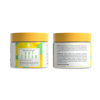Pursonic Anti Cellulite Cream & Muscle Relaxation Hot Cream - Reduce Varicose Veins, Firm, Tighten & Improve Skin Texture - Hydrate with All-Natural Ingredients for Legs, Arms, Tummy, Butt & Thighs