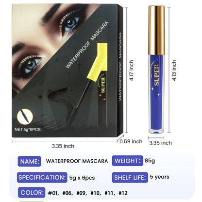 Colored Mascara for Eyelashes, Voluminous Colorful Mascara Set, Pink Blue Purple White Brown Black Lash Pack - Lengthening, Defining, Curling, Multiplying Formula, Cruelty-Free & Waterproof