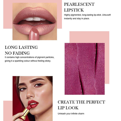 3Pcs Nude Pink Metallic Lipstick Lip Gloss for Women Set,Lightweight Shimmer Frosted Long Lasting Lipstick,Glitter Lip Stain Waterproof Smudge Proof 24 Hour Full Coverage Lip Makeup,Vegan（07,08,09)