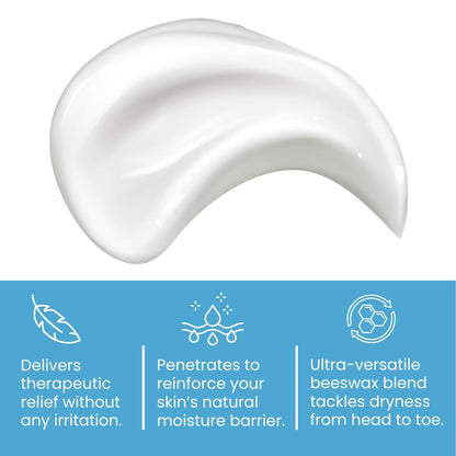 Cutemol Emollient Moisturizer for Sensitive Skin - Serious Moisturizing Cream for Damaged Skin Recovery - Fragrance Free Hydration for Cracked Hands & Feet, Eczema, Psoriasis & Dry Skin (2.75 oz)