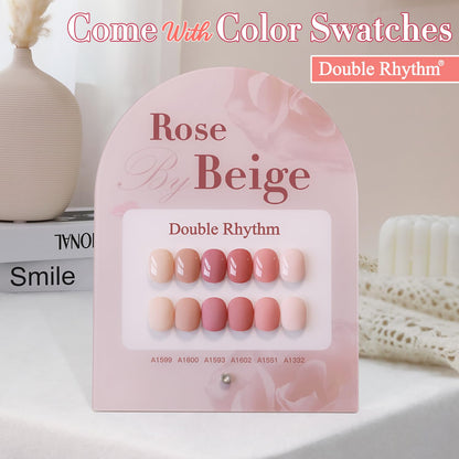 Double Rhythm 6 Pcs 15 ML Gel Polish Set Same Color Same Bottle Soak Off Gel Polish Kit Nail Art Manicure Salon DIY at Home for Women (Rose Beige Nude Cream Rose Coral-T6-20)