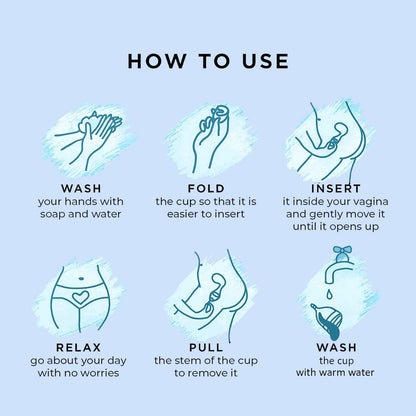 SHORDY Menstrual Cups Set of 2(Small+Large) with Box Soft Menstrual Cup & Flexible Period Cups for Women Upto 12 Hours Eco-Friendly & Safer Tampons Discs Pads Alternative Copa Menstrual (Blue)