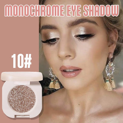 Monochrome Glitter Eyeshadow - Nude Gold Brown Shimmer Eye Shadow, Talc-Free, Paraben-Free, Cruelty-Free, Long-Lasting Single Eyeshadow Palette for Everyday & Special Occasions 10#