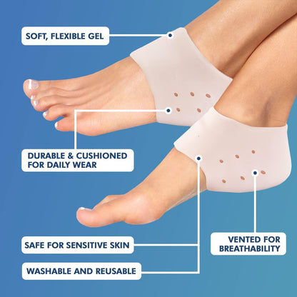 Dr. Frederick's Original Gel Heel Guards - 4 ct - Soft Heel Protectors for Plantar Fasciitis, Spur Pain & Gout - Comfortable Inserts for Shoes