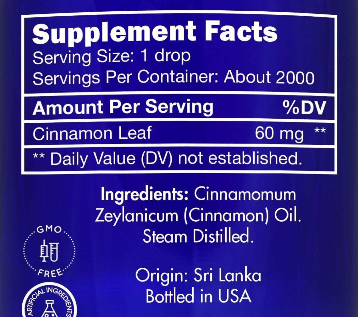 Cinnamon Essential Oil, Food Grade, for Candy, Cooking, Baking – 100% Pure, Edible, Cinnamon, Leaf, Oil, by Zongle Therapeutics, 4 OZ