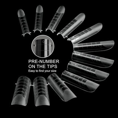 120 Pcs Dual Nail Forms,Matte Square & C-Curved Extension Poly Nail Gel Nail Molds 12 Sizes for Gel Glue, Full Cover Nail Art Design Salon & DIY