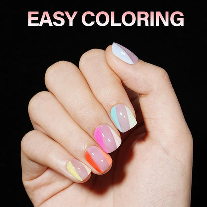 AILLSA Extra Short Square Nail Tips Full Cover Half Matte Nail Tips Clear Gelly Pre-Shaped Nails Tip Press On False Tip Extension for Home DIY Manicure Salon 216PCS 12 Sizes