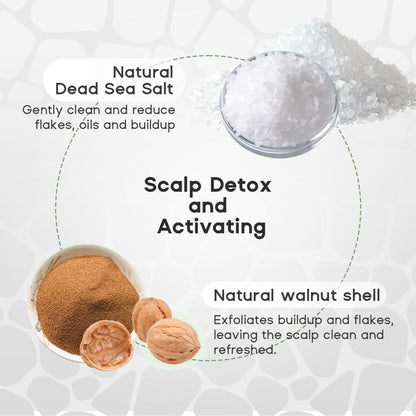 Sea Salt Rosemary & Mint Scalp Scrub, Clean Silicon Oil-Free, Itchy Relief Scalp Treatment for Dandruff, Gently Exfoliator Cruelty-Free, Relieves Dryness, Promotes Hair Growth