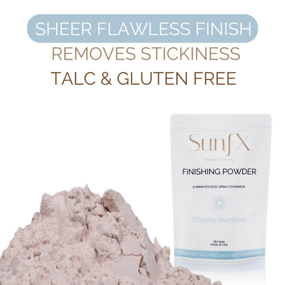 SunFX Post Spray Tan Translucent Finishing Powder | Talc Free | Sunless Tanning Setting Powder | Shimmer | Cheeky-Sunshine - 1lb