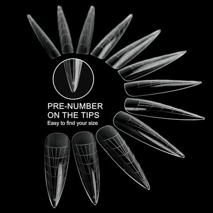 120Pcs Dual Nail Forms,Long Almond Extension Poly nail gel Nail Forms Full Cover Reusable Nail Molds 12 Sizes for Solid Nail Gel Glue Nail Art Design Salon&DIY(Extra Long Almond)