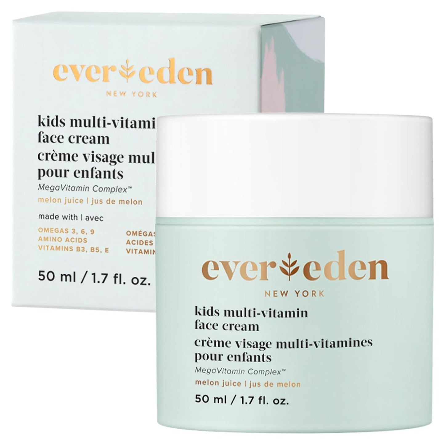 Evereden Kids Face Cream: Melon Juice, 1.7 oz. | Face Lotion | Clean and Non-Toxic Face Moisturizer | Multi-Vitamin Skin Care for Kids