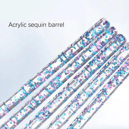 5pcs Nail Art Brushes Set, Nail Art Design Pen Painting Tools with Nail Extension Gel Brush, Nail Polish Brush, Builder Nail Gel Brush, Nail Dotting Pen Salon at Home Diy Manicure (Blue)