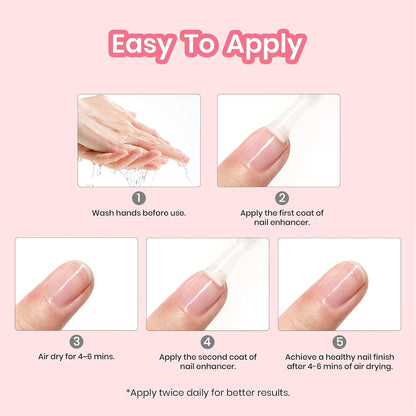 Beetles Nail Strengthener, Air Dry Pink Neutral Nail Polish Strengthener and Growth Nail Growth Treatment Nail Strengthener for Thin Nails and Growth