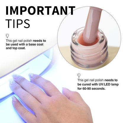CANNI Nude Pink Jelly Gel Polish – 9ML Translucent Sheer Nude Soak-Off UV/LED Gel Nail Polish for DIY Manicure or Salon Use