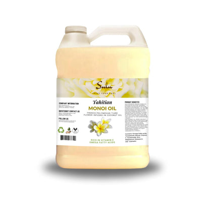 100% Pure Organic Cold Monoi de Tahiti Body, Nail and Hair Oil (64 oz)