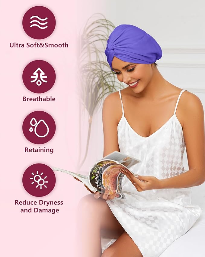 Adjustable silk satin hair bonnet