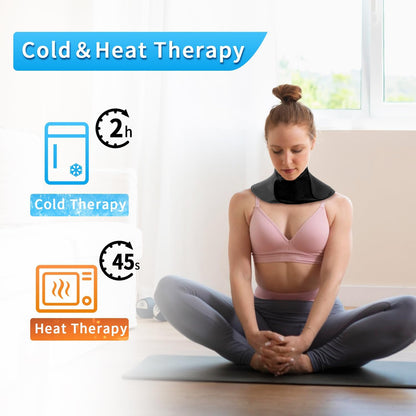 Neck Ice Pack Wrap Reusable Gel Ice Packs for Cervical Injuries Pain Relief, Flexible Cold Hot Compress Therapy for Shoulder Swelling, Bruises, Stiff Neck, Migraine, Surgery Recovery