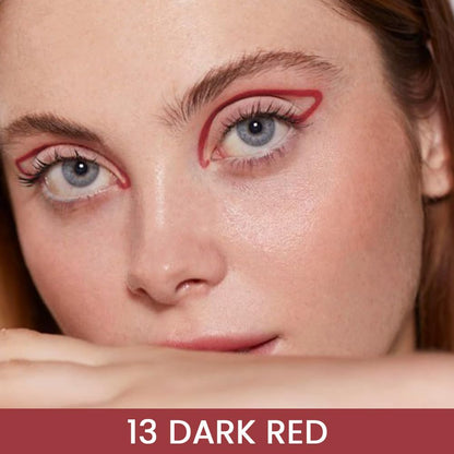 Kaely Dark Red Gel Eyeliner Pencil,Waterproof Smudge Proof Eye Liner Pen,Cat Eye Goth Halloween Makeup,Eye Black Face Paint Lipstick Crayon,Color Colorful Eyeliner Eyeshadow Stick,13