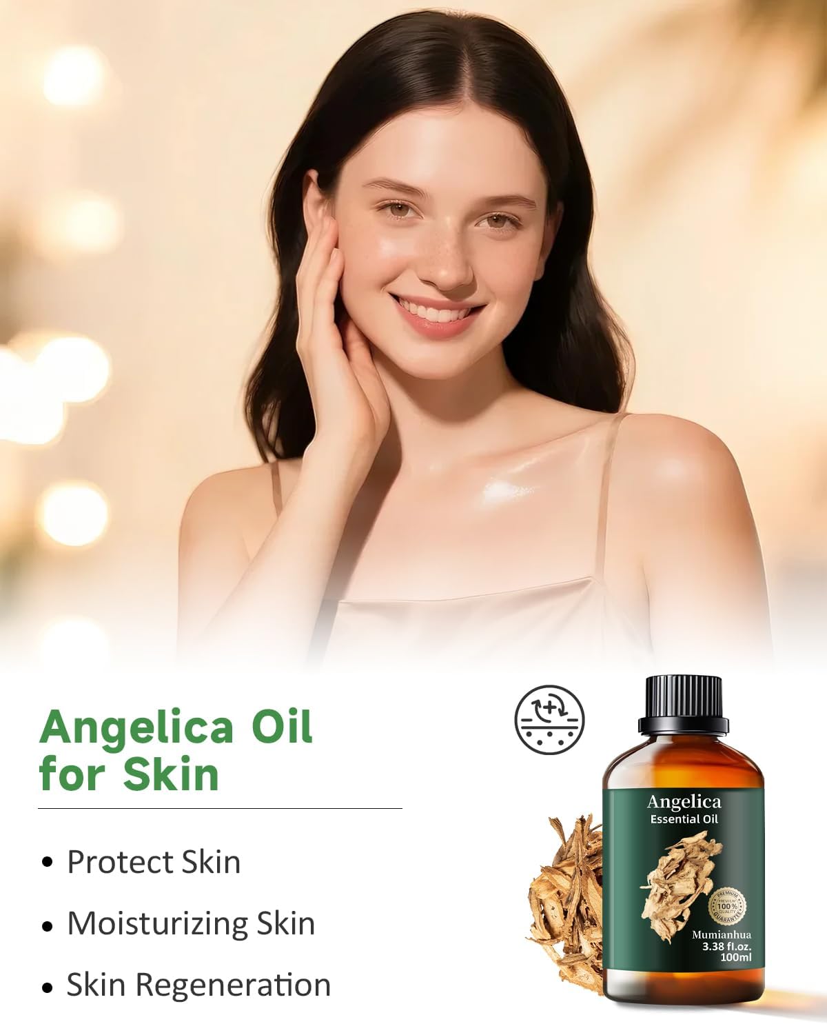 Angelica Root Essential Oil Pure Mumianhua Natural Angelica Oil for Diffuser, Aromatherapy, Skin, Hair, Massage & Candle Making 3.38 Fl Oz