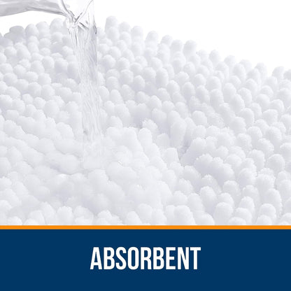 OLANLY Toilet Rugs U-Shaped 24x24, Extra Soft Absorbent Chenille Contour Bathroom Rugs for Toilet, Dry Quickly, Machine Washable, Non-Slip Bath Mat, White