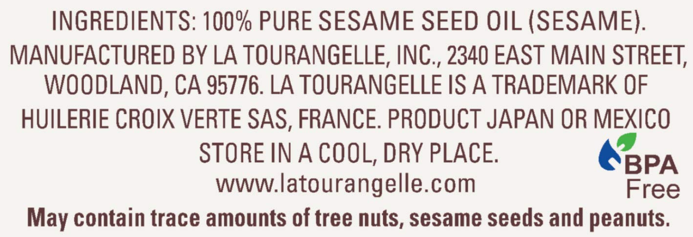 La Tourangelle, Toasted Sesame Oil, Great for Cooking, Add to Noodles, Stir-Fry, Vegetables, Vinaigrettes, and Marinades, 8.45 Fl Oz