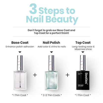 Beetles Pearl Nail Polish Set - 15ml Blue Quick Drying Nail polish Shimmer Glitter Fingernail Polish Bubble Blue Nail Lacquer Shimmer DIY Manicure Gift for Women