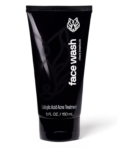 Black Wolf Men’s Charcoal Powder Face Wash, 5 Fl Oz - Facial Cleanser Removes Unwanted Impurities from Your Skin and Soothes Irritation