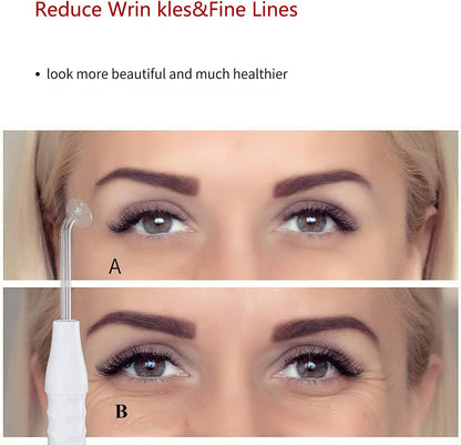 High Frequency Facial Wand/Machine with 5 Argon Parts Skin Care Tool for Wrinkles Reducing Face Skin Tightening.