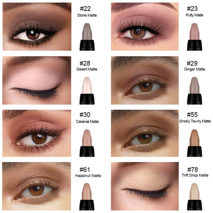 evpct 8Pcs Cream Eyeshadow Stick Set for Older Women, Brown Putty Desert Ginger Nude Brown Caramel Matte, Silky Matte Eyeshadow Applicator Sticks Waterproof, Blendable Eye Makeup sombras para ojos