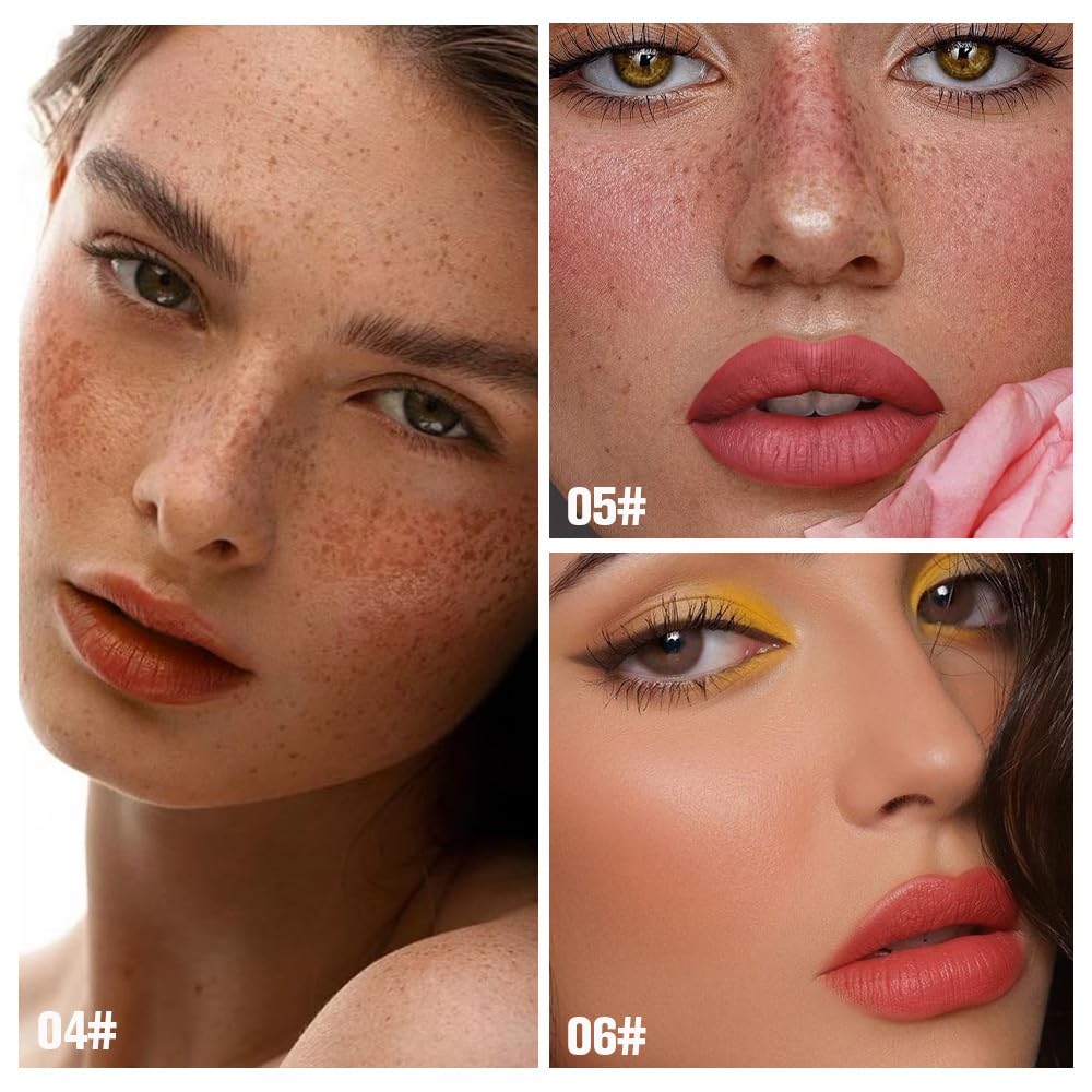 evpct 3Pcs Peel Off Lip Stain Tints, Nude Brown Orange Red Matte Liquid Lipstick Lip Stain Long Lasting Waterproof for Women, Non-sticky Lipstick Peel Off High Pigment No Faded Smudge-proof Lip Stains