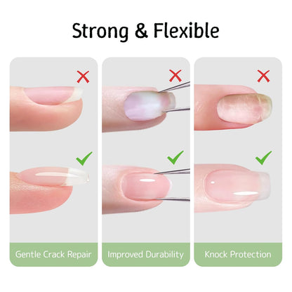 Builder Gel for Nails, 2 Pack Crystal Clear Soft Polish Fast Self-leveling Apex Strength Thickness Enhancement Building Thin Weak Nail, Beginners Home DIY Salon Manicure (U V Light Needed)