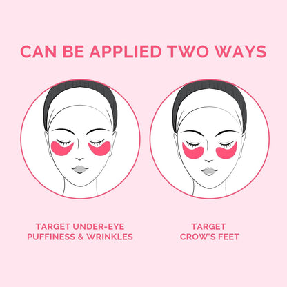 Enaskin Naturals Brightening Eye Masks: 30 Pairs Caffeine Under Eye Patches for Dark Circles and Puffiness w/Hyaluronic Acid - Skin Treatment Pads For Face Reduce Wrinkles & Bags (Rose)