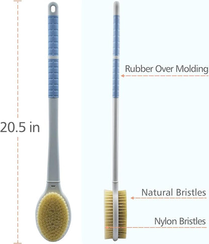 Shower brush with soft and