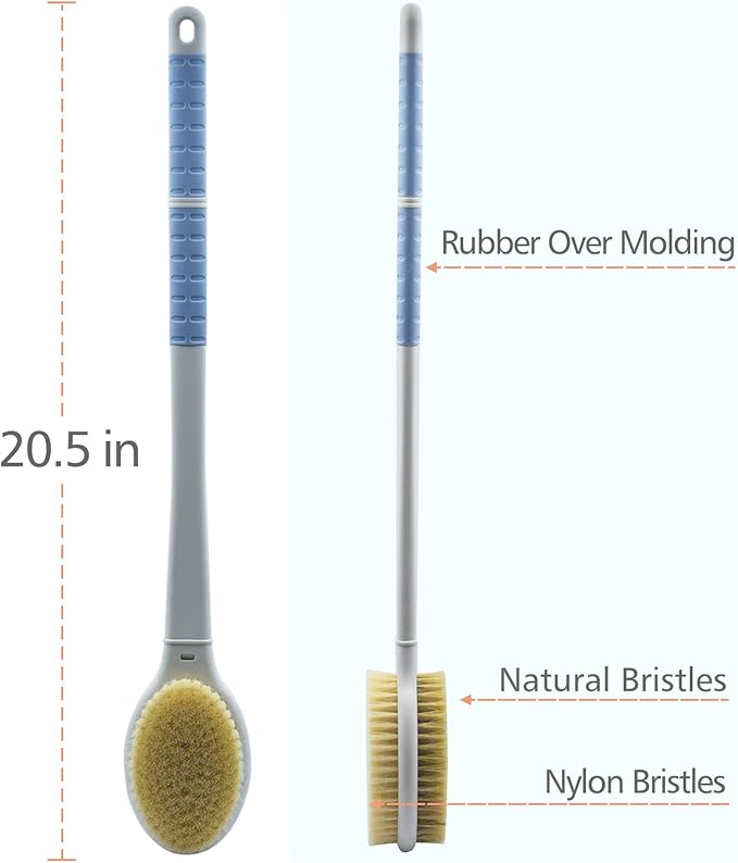 Shower brush with soft and