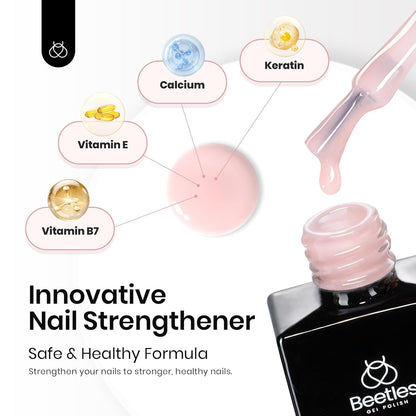 beetles Gel Polish Beetles Rubber Base Gel For Nails 6 Pcs, Builder Nail Gel Aesthetic Nude Colors Pink Gel Polish Gel Strengthener Gel All-in-1 Gift
