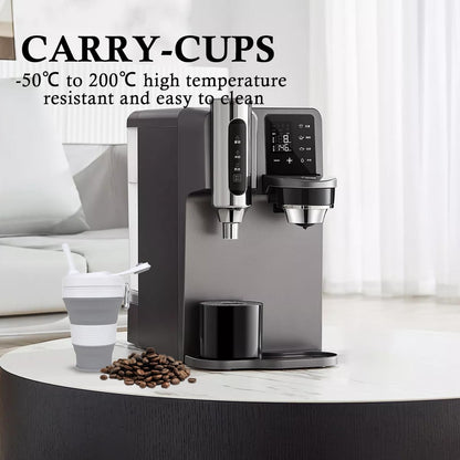 Silicone Coffee Cup with Straw lid Collapsible Cups for Traveling 20oz Lightweight Folding Water Mug for Picnic Hicking Camping Climbing