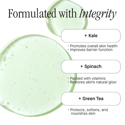 Brandefy Superfood Face Wash, Gentle & pH Balanced Cleanser w/Kale, Green Tea, Spinach, Vitamin C, E, K2- Softens & Nourishes Skin, Organic Facial Cleanser for All Skin Types (8 Fl Oz)