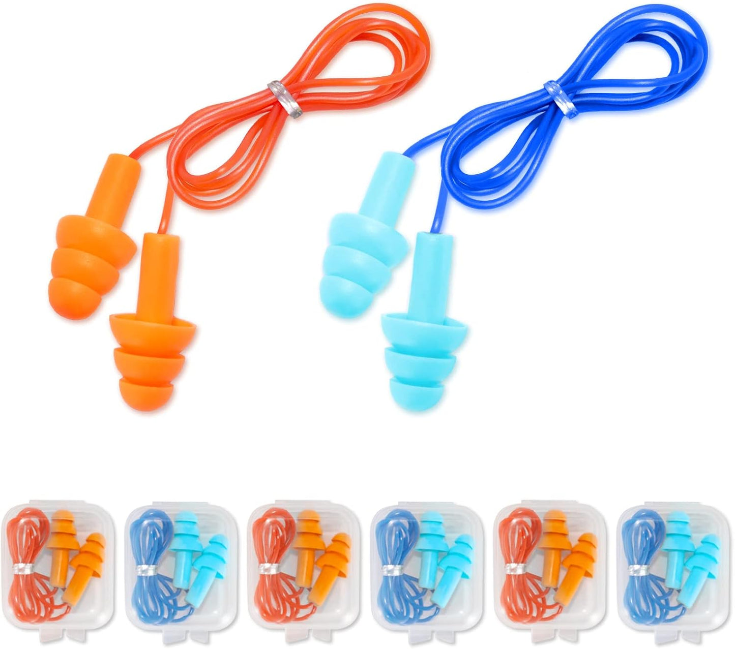 Ear Plugs for Swimming, Soft Ear Plugs for Sleeping Noise Cancelling, Reusable Ear Plugs for Noise Reduction, Ear Protection, Silicone Earplugs for Swimming, Sleeping, Snoring, Work, Concerts, 6 Pairs