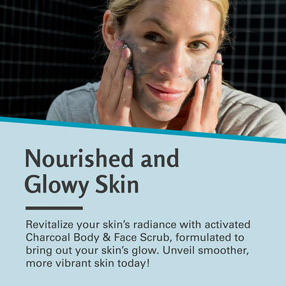 Exfoliating Charcoal Scrub with Collagen & Stem Cells – Salt Scrub for Body Toning, Cellulite, Armpit Detox, and Skin Smoothing for Face, Feet, and Body by M3 Naturals.