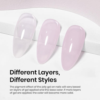 Beetles Nude Gel Nail Polish - 15ml Nude Purple Jelly Gel Polish Neutral Nail Polish Nail Concealer Sheer Translucent Effect Soak Off UV French Nail Art Manicure Salon DIY Gifts for Women