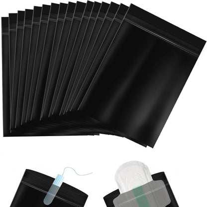 Sanitary Napkin Disposal Bags 110pcs, Women Tampon Disposal Bags Sealed Opaque Feminine Hygiene Disposal Bags for Privacy, Black