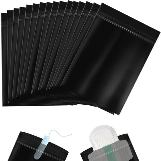 Sanitary Napkin Disposal Bags 110pcs, Women Tampon Disposal Bags Sealed Opaque Feminine Hygiene Disposal Bags for Privacy, Black